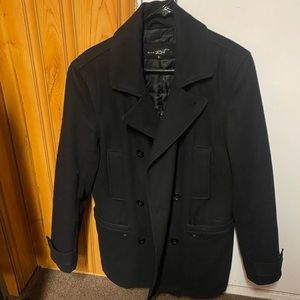 Black Rivet men pea coat. Small